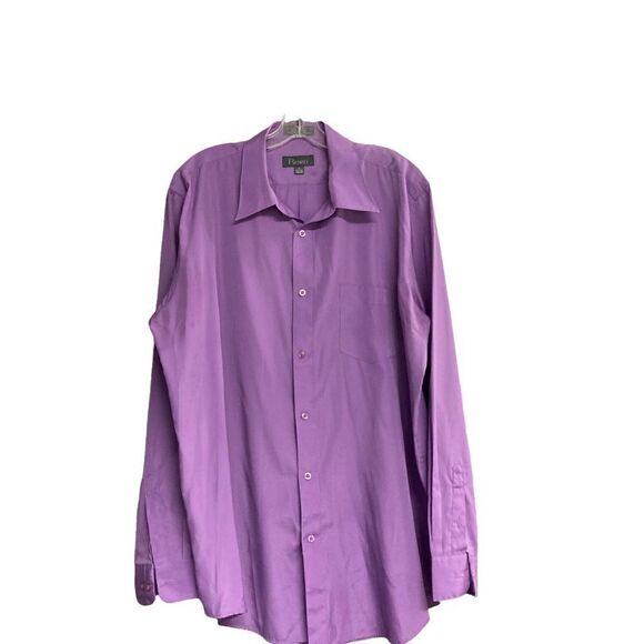 RENZO‎ Men’s Long Sleeve Purple Shirt Size XL 17/17.5-34/35 Button Down - Picture 3 of 11